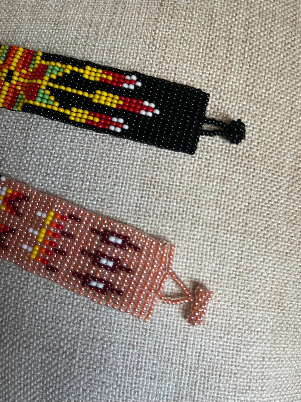 Beautiful Southwestern Set of Two Handwoven Glass Seed Bead Bracelets - Picture 5 of 8
